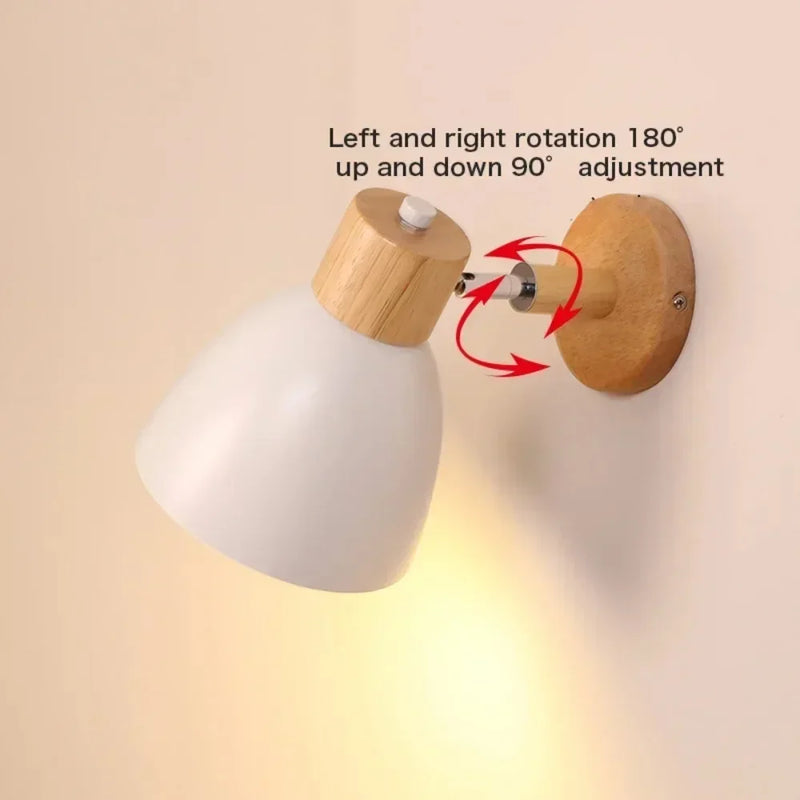 applique murale moderne en bois pour éclairage décoratif nordique