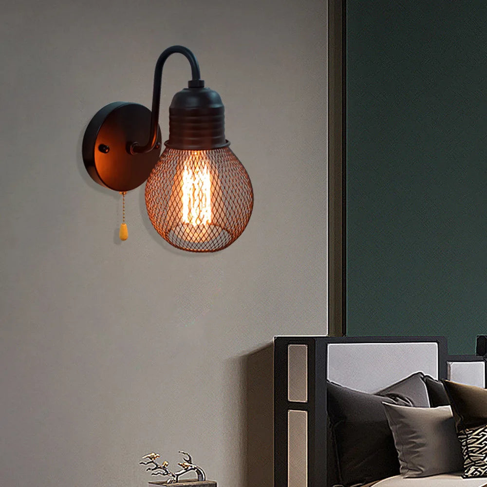 applique murale rétro loft avec interrupteur pour décoration intérieure - vue 6 sur 6