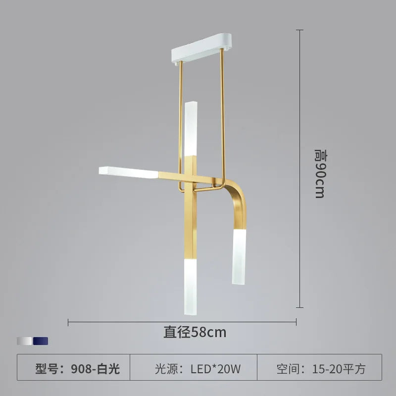 lustre led créatif en forme de u pour éclairage moderne - vue 8 sur 10