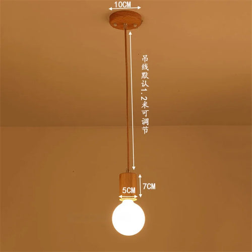 Vintage-Pendelleuchte aus Eichenholz im modernen Design - vue 16 sur 15