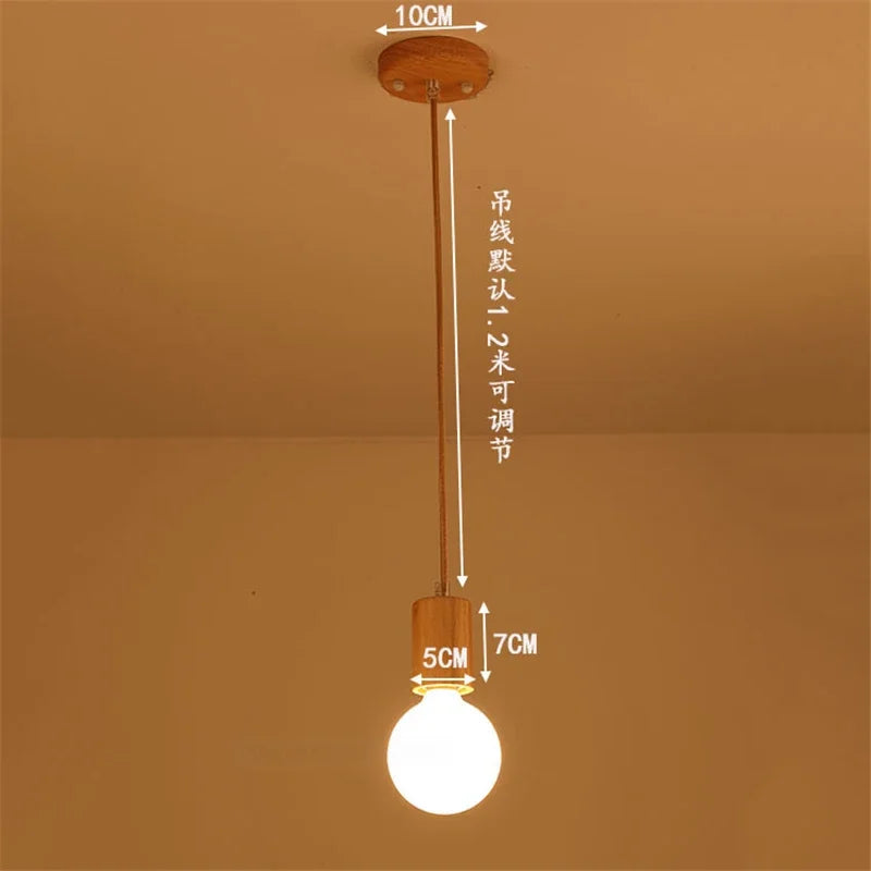 Vintage-Pendelleuchte aus Eichenholz im modernen Design - vue 15 sur 15