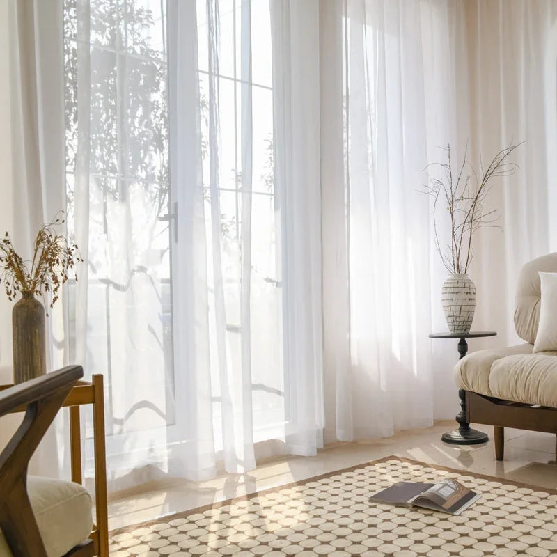 Voilage tulle léger moderne pour salon et chambre
