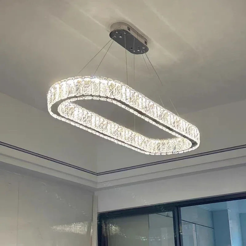 lustre moderne en cristal pour un éclairage élégant - vue 5 sur 12