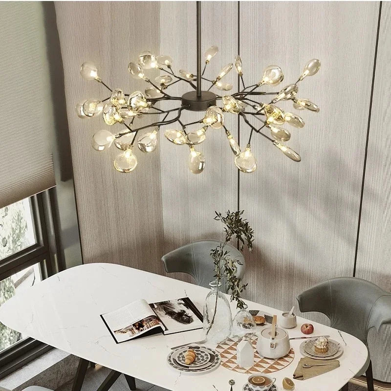 2024 Modern Pendant lights Gold Black tree branch Chandeliers room decor Bedroom Dining Living Room Luster Lamp Home Decoration - vue 6 sur 9