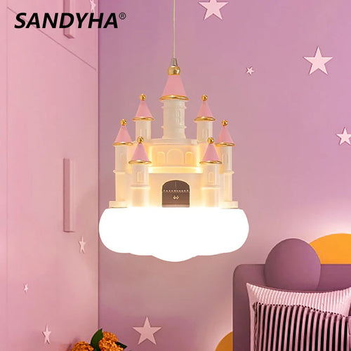 Kreative Pendelleuchte Wolken Schloss für das Kinderzimmer - vue 2 sur 8