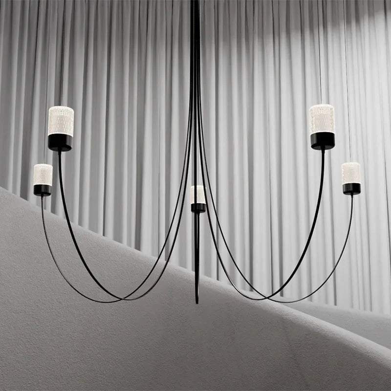 Moderner nordischer Kronleuchter kreatives Design elegante Pendelleuchte - vue 3 sur 8