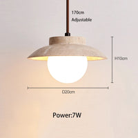 Suspension LED style nordique en pierre pour décoration maison