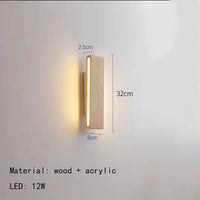 Applique murale LED rotative en bois