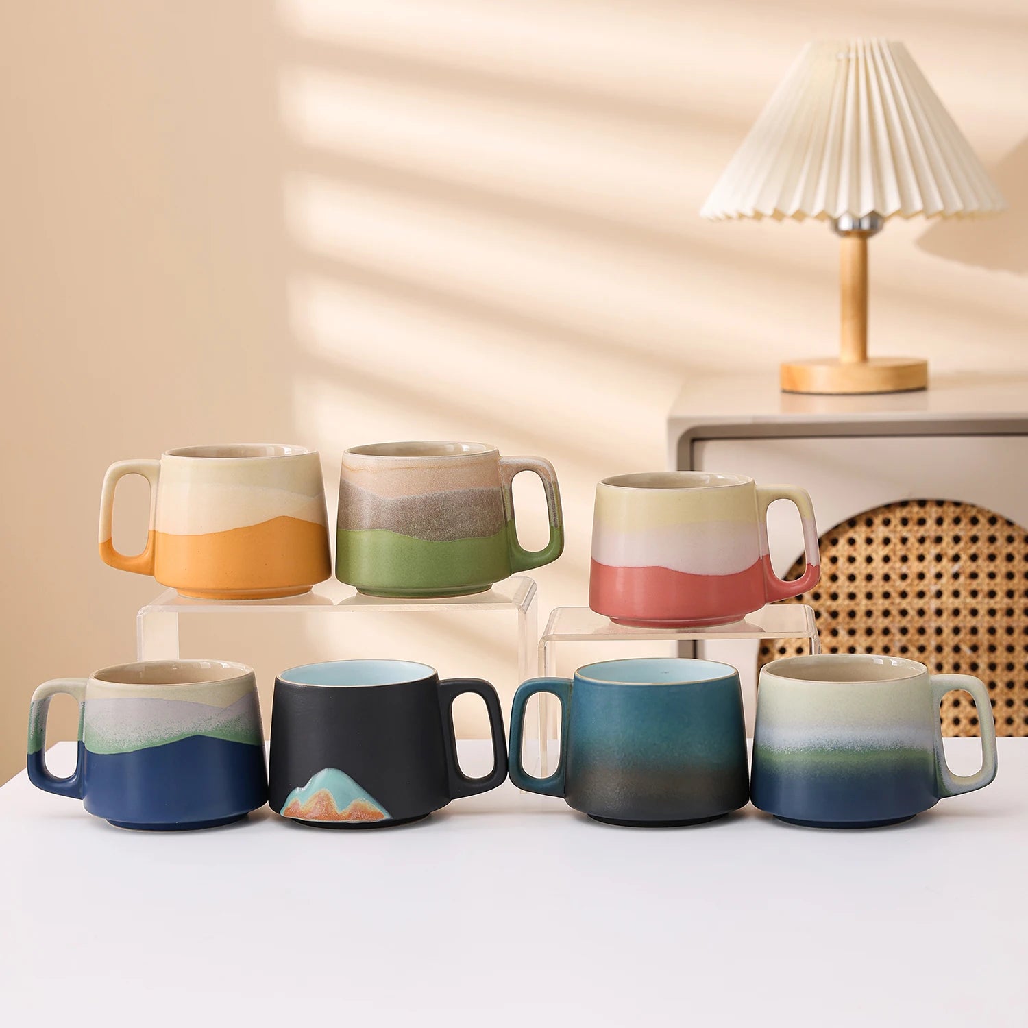 mug cafe ceramique artisanal design elegant maison bureau - vue 2 sur 7