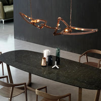 lustres de luxe en acier inoxydable pour restaurant et bar