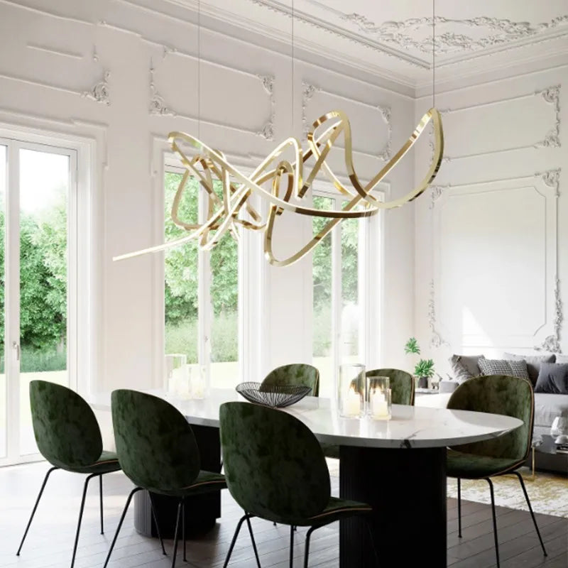 lustre led post-moderne de luxe luminaire décoratif en aluminium - vue 5 sur 7