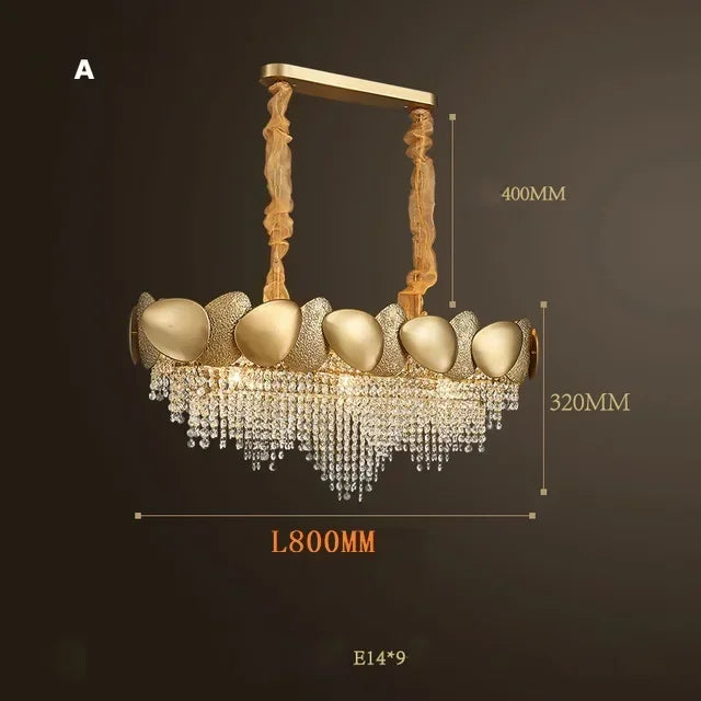 lustre moderne en cristal pampilles et acier inoxydable - vue 16 sur 16
