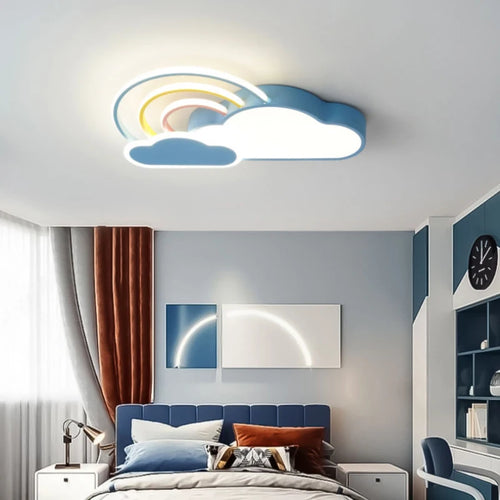 Deckenleuchte Wolke Regenbogen für Kinderzimmer dekorativ und warm - vue 3 sur 10
