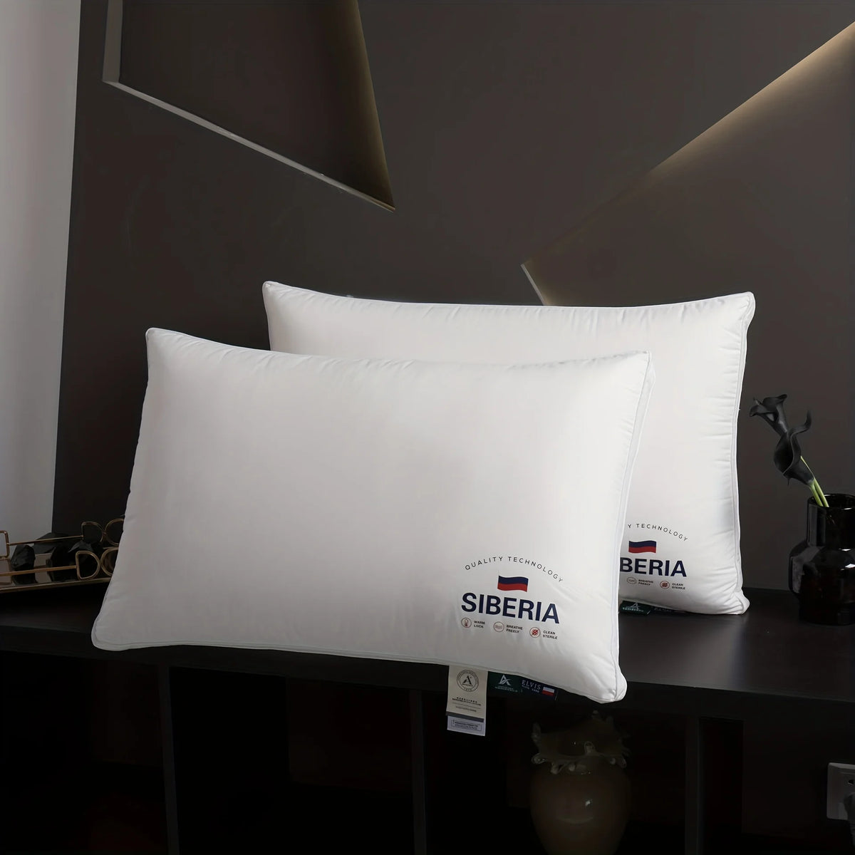All Cotton Pillow with Thickened and Encrypted Core for Neck Protection, Available in 3 Heights, Bedroom Pillow, White