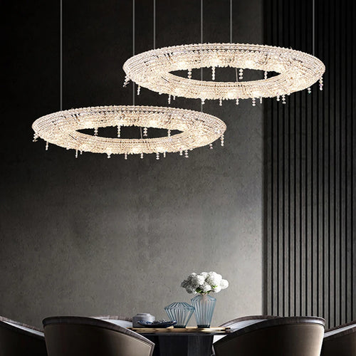 lustre en cristal décoratif pour éclairage intérieur élégant - vue 6 sur 15