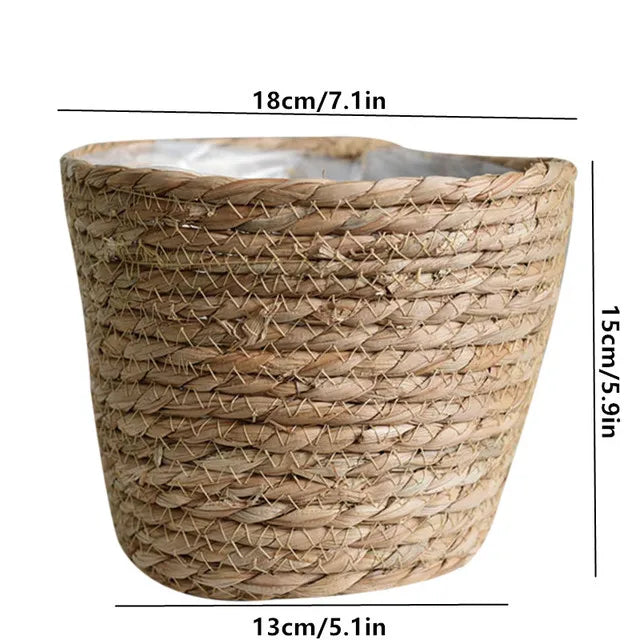 pot de fleurs tressé en paille pour plantes d'intérieur et extérieur - vue 13 sur 12