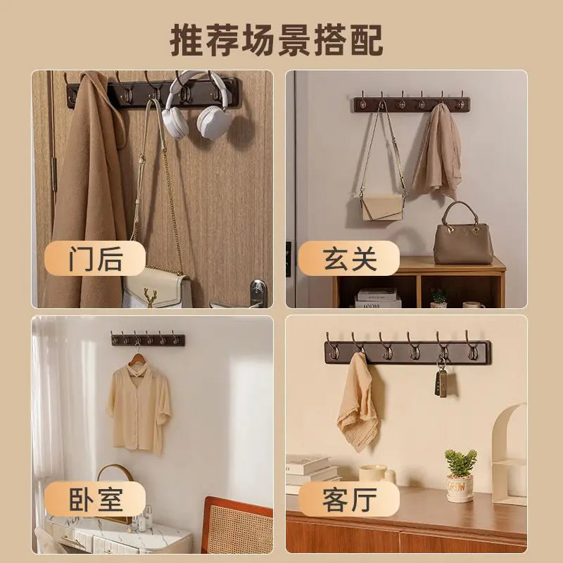 cintres en noyer noir pour rangement et décoration murale - vue 4 sur 11