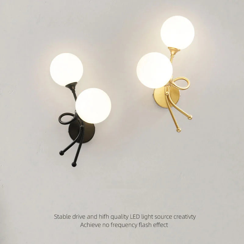 applique murale led avec boule de verre pour intérieur - vue 2 sur 10
