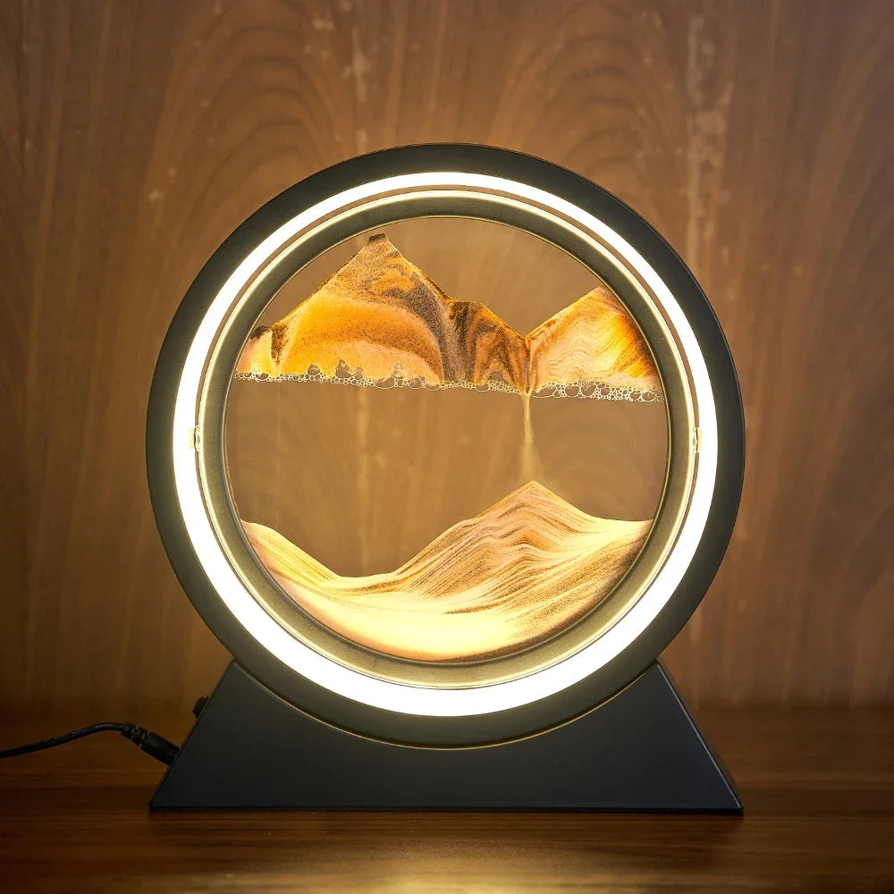 lampe de table créative avec sable mouvant 3D décoratif - vue 6 sur 24