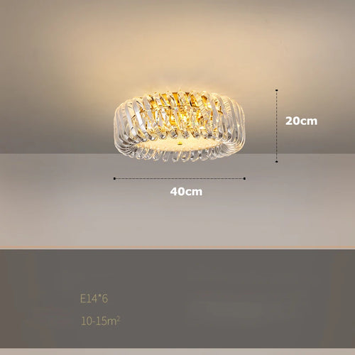 plafonnier moderne en cristal doré à led dimmable élégant et raffiné