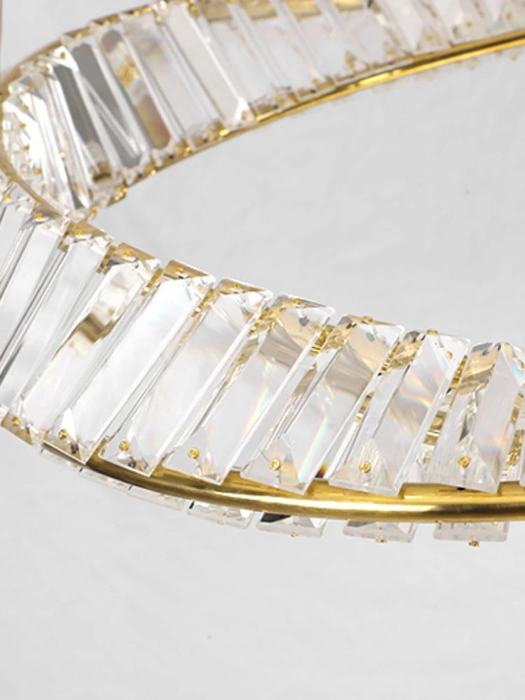 lustre en cristal design en acier inoxydable pour décoration moderne - vue 6 sur 7
