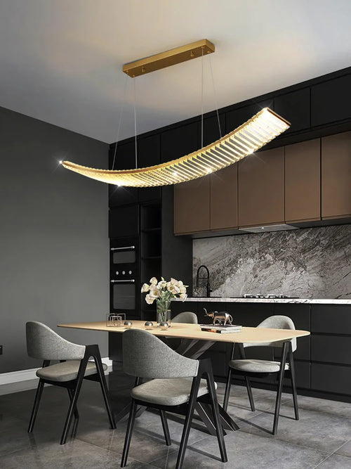 Nordischer LED-Kronleuchter aus Kristall für moderne Küchen - vue 2 sur 8