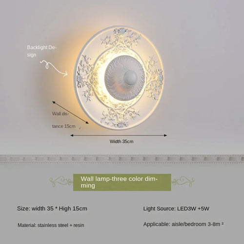 Dekorative LED-Wandleuchte aus Engelharzskulptur - vue 13 sur 19