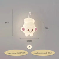 applique murale led ours dessin animé pour chambre d'enfants