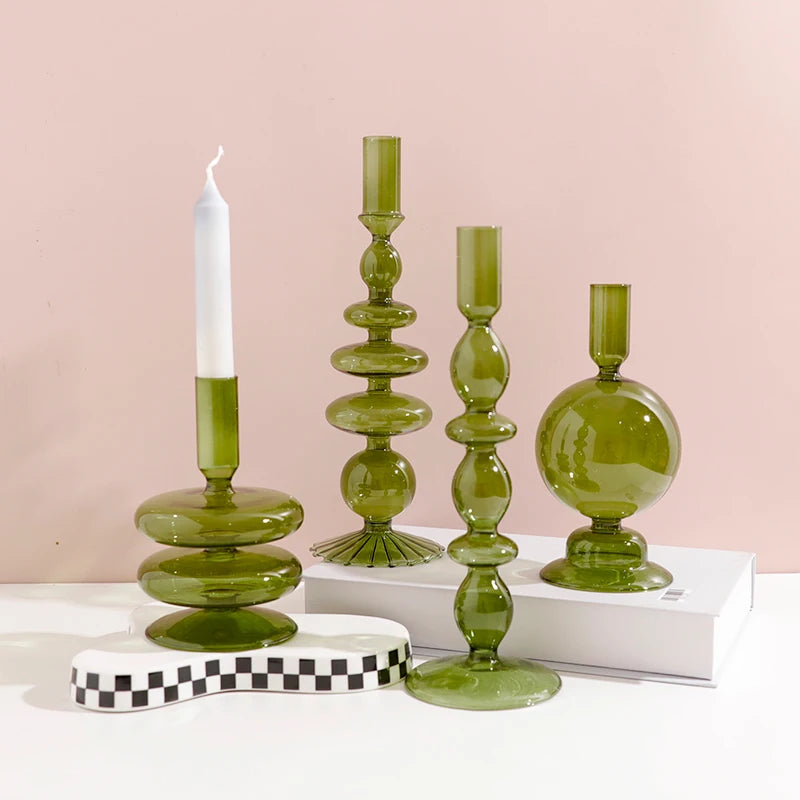 bougeoir en verre européen pour décoration et mariage - vue 4 sur 30