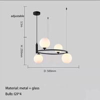 Nordischer Kronleuchter aus weißem Glas