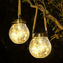 Solarbetriebene Pendelleuchte aus Crackle-Glas für Garten und Außenbereich