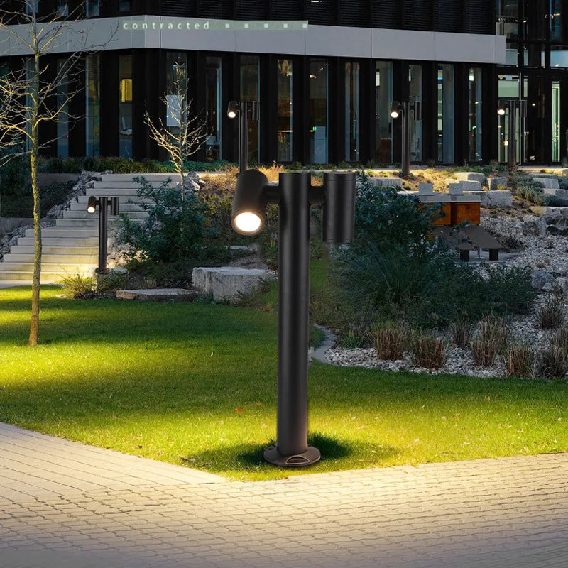 lampe de jardin double tête rotative éclairage créatif extérieur - vue 6 sur 7