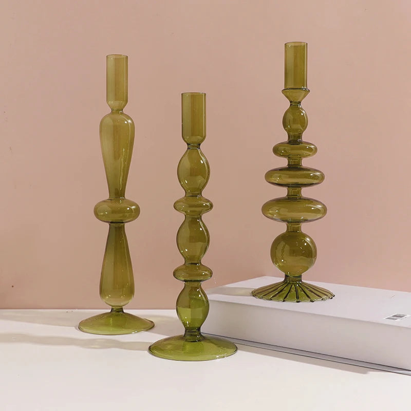 bougeoir en verre européen pour décoration et mariage - vue 5 sur 30