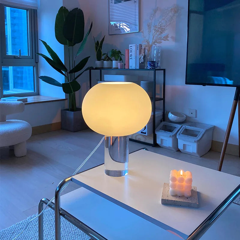 Vintage Tischlampe aus Glas im Design für die Innendekoration - vue 3 sur 8