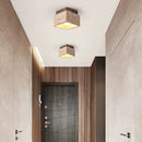 Plafonnier Led nordique moderne Downlight carré pierre bois crème Style Surface monté vers le bas lumière pour porche balcon couloir