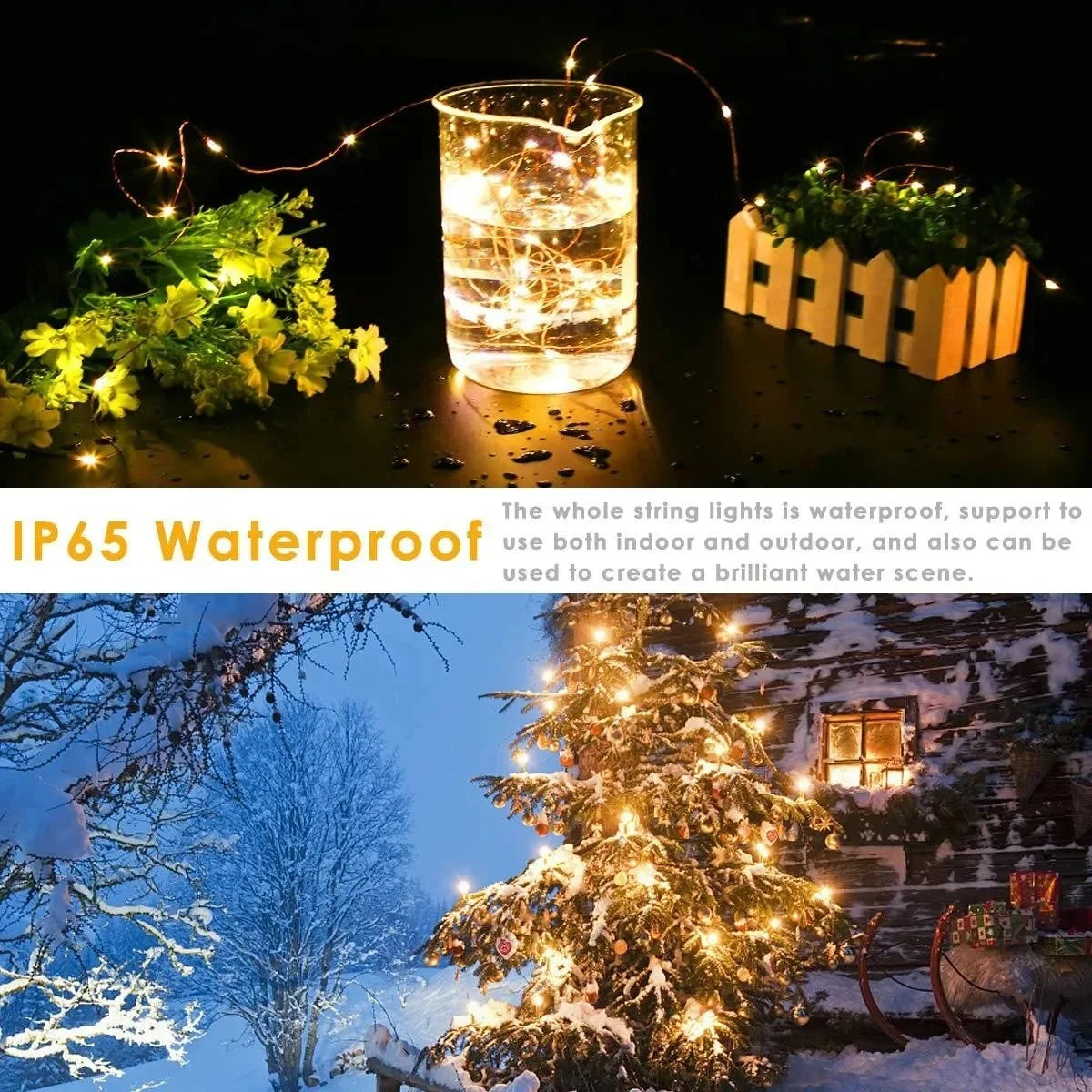 guirlande lumineuse led étanche avec télécommande pour fêtes et décorations - vue 10 sur 13