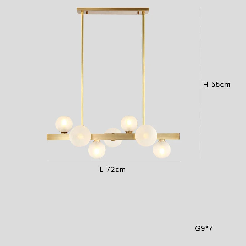 Italienischer LED-Kronleuchter Modern Minimalistisch Kupfer für Bar Café