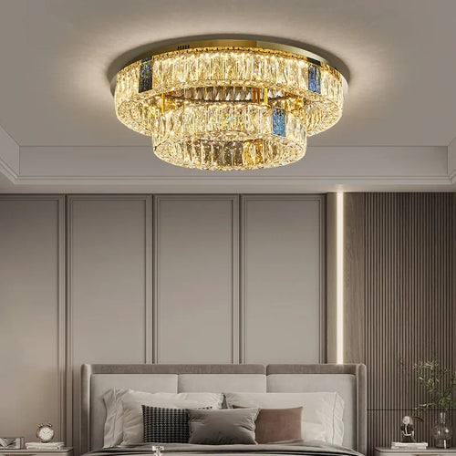 plafonnier en cristal de luxe à led pour décoration intérieure - vue 4 sur 15