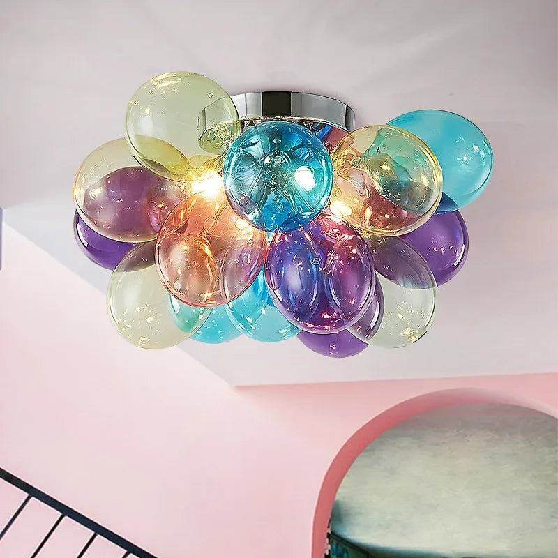 Colorful Bubble Chandelier Glass Pendant Lamp Ceiling Light Suspension Hanging Luminaire for Living Room Bedroom - vue 7 sur 14