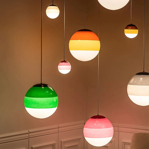 Moderner LED-Kronleuchter aus Farbverlauf-Glas für den Innenbereich - vue 2 sur 12