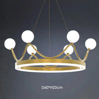 Luxe Couronne LED Lustre Lustre Éclairage Belle Anneau Enfants Chambre D'enfants Plafond Suspension Luminaires Suspendus