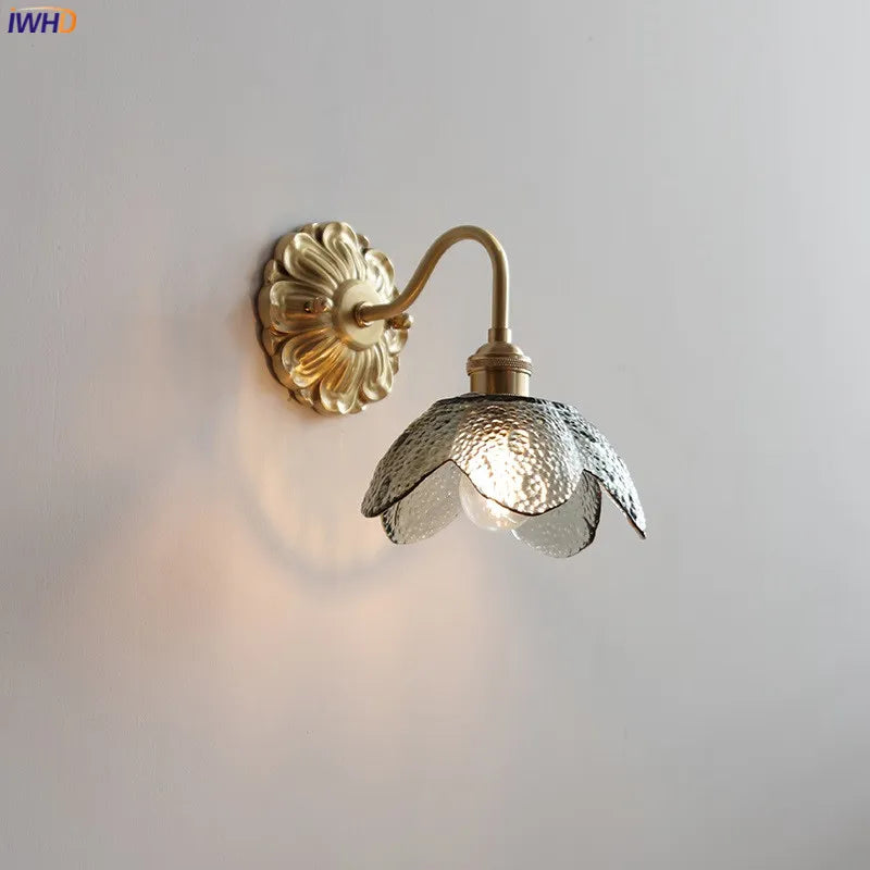 applique led verre gris fumé cuivre moderne intérieur - vue 3 sur 23