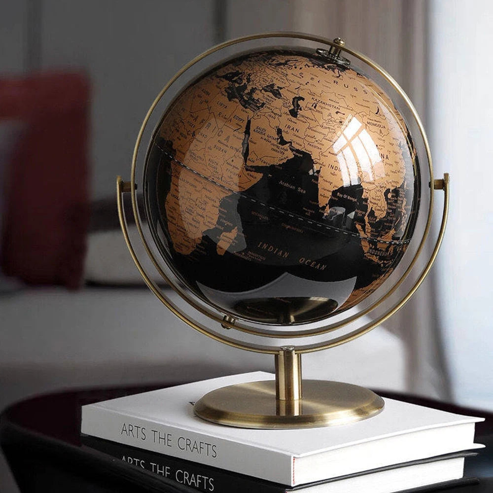 globe rotatif décoratif européen lumineux artisanat créatif luxe - vue 4 sur 10