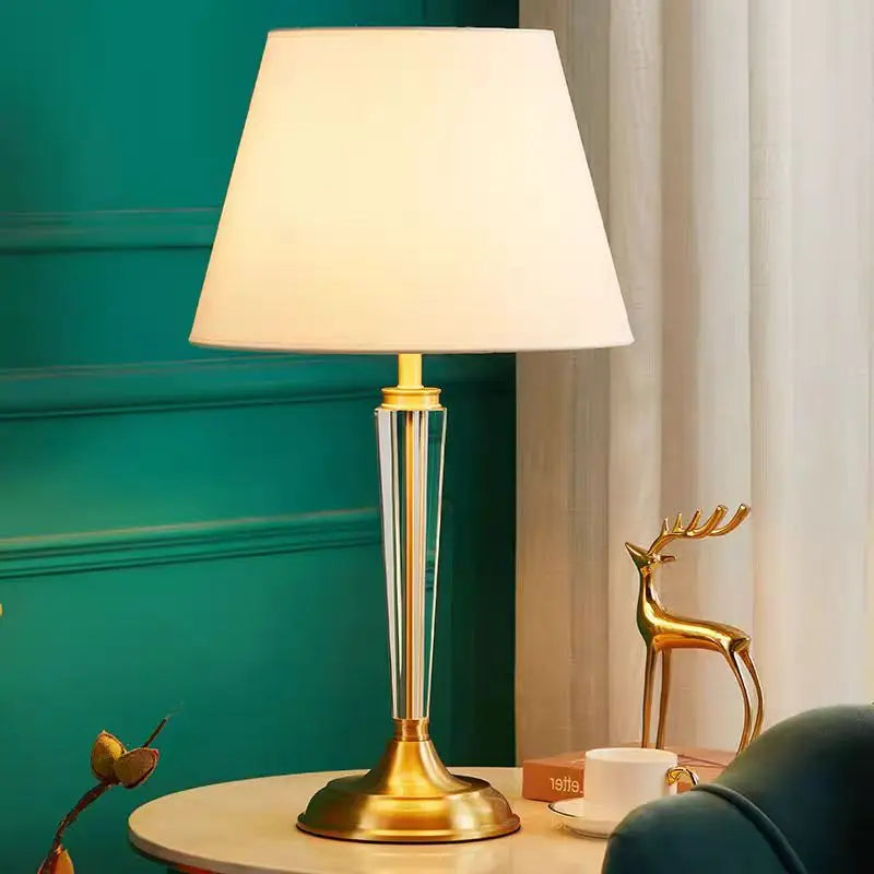 lampe de chevet en cristal tout cuivre de luxe européenne - vue 5 sur 7