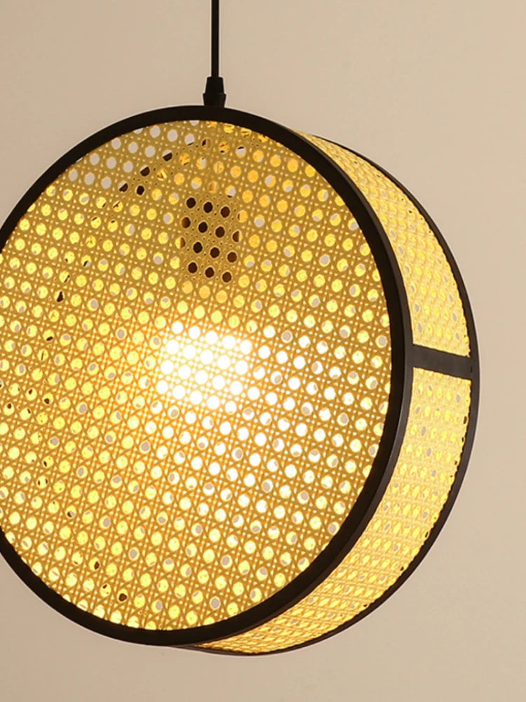 lustre en rotin tissé style créatif pour ambiance chaleureuse - vue 6 sur 9