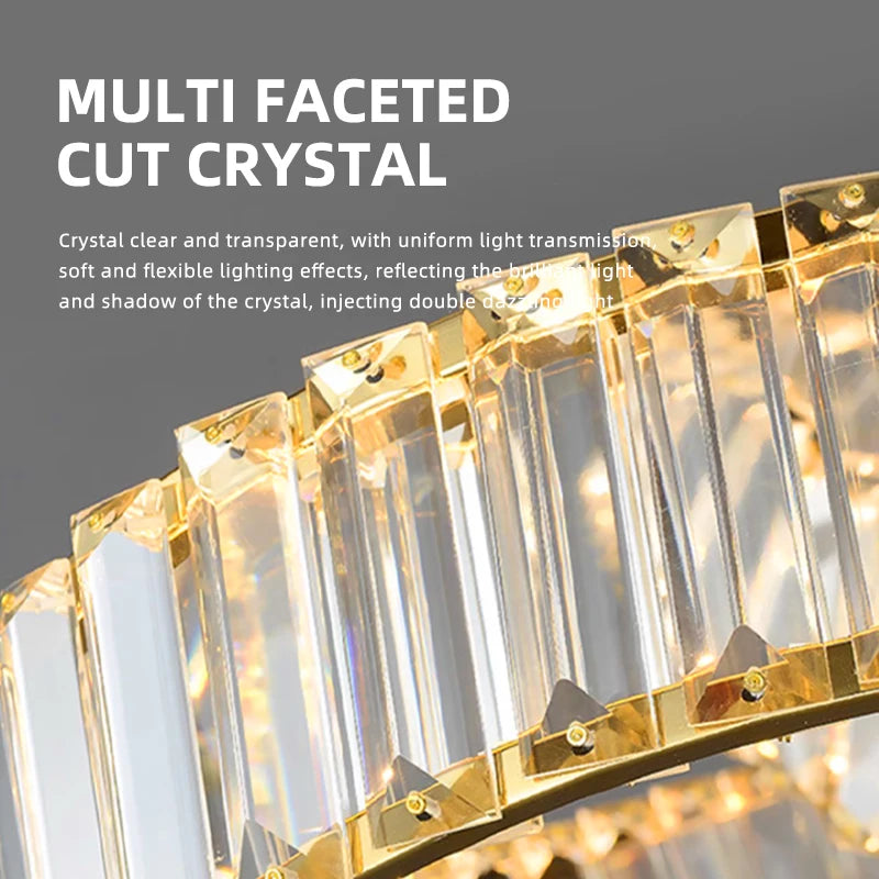 lustre suspendu en cristal spirale minimaliste moderne à led - vue 6 sur 9