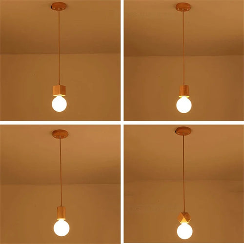 Vintage-Pendelleuchte aus Eichenholz im modernen Design - vue 7 sur 15