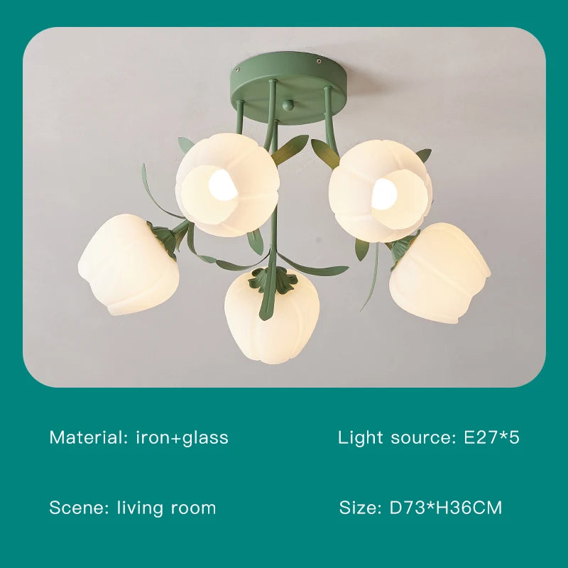 lustre nordique créatif à fleurs pour décoration intérieure - vue 21 sur 24