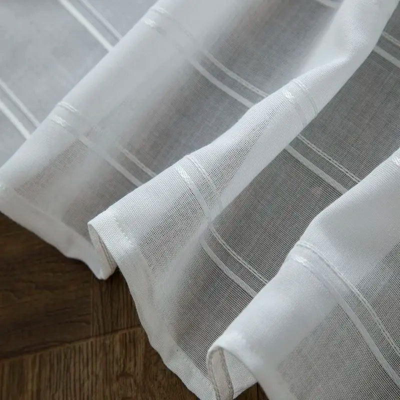 Rideau rayé style européen translucide pour salon chambre