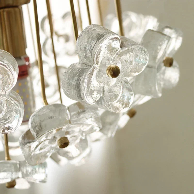 lustre rétro en fer et verre pour décoration intérieure - vue 6 sur 8
